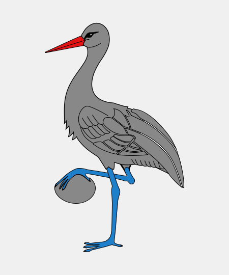 Crane Holding A Stone