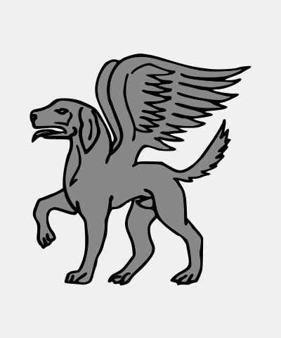 Dog Winged Passant