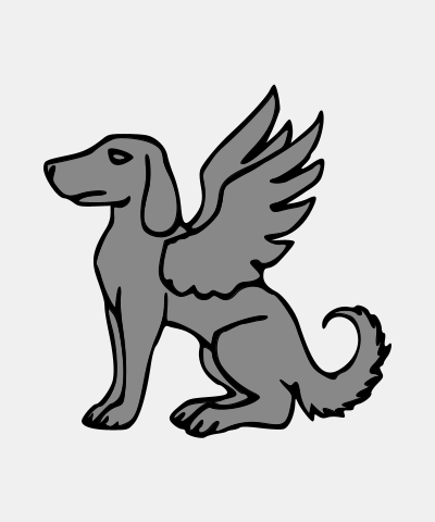 Dog Winged Sejant