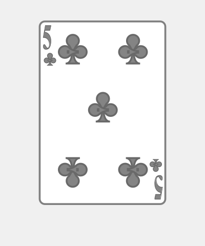 Playing Card Five Of Clubs