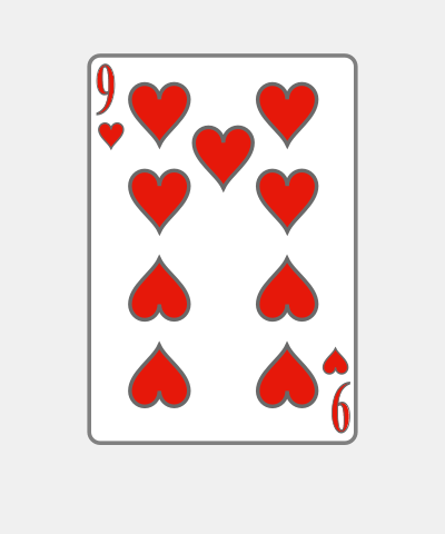 Playing Card Nine Of Hearts