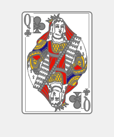 Playing Card Queen Of Clubs