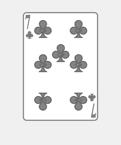 Playing Card Seven Of Clubs