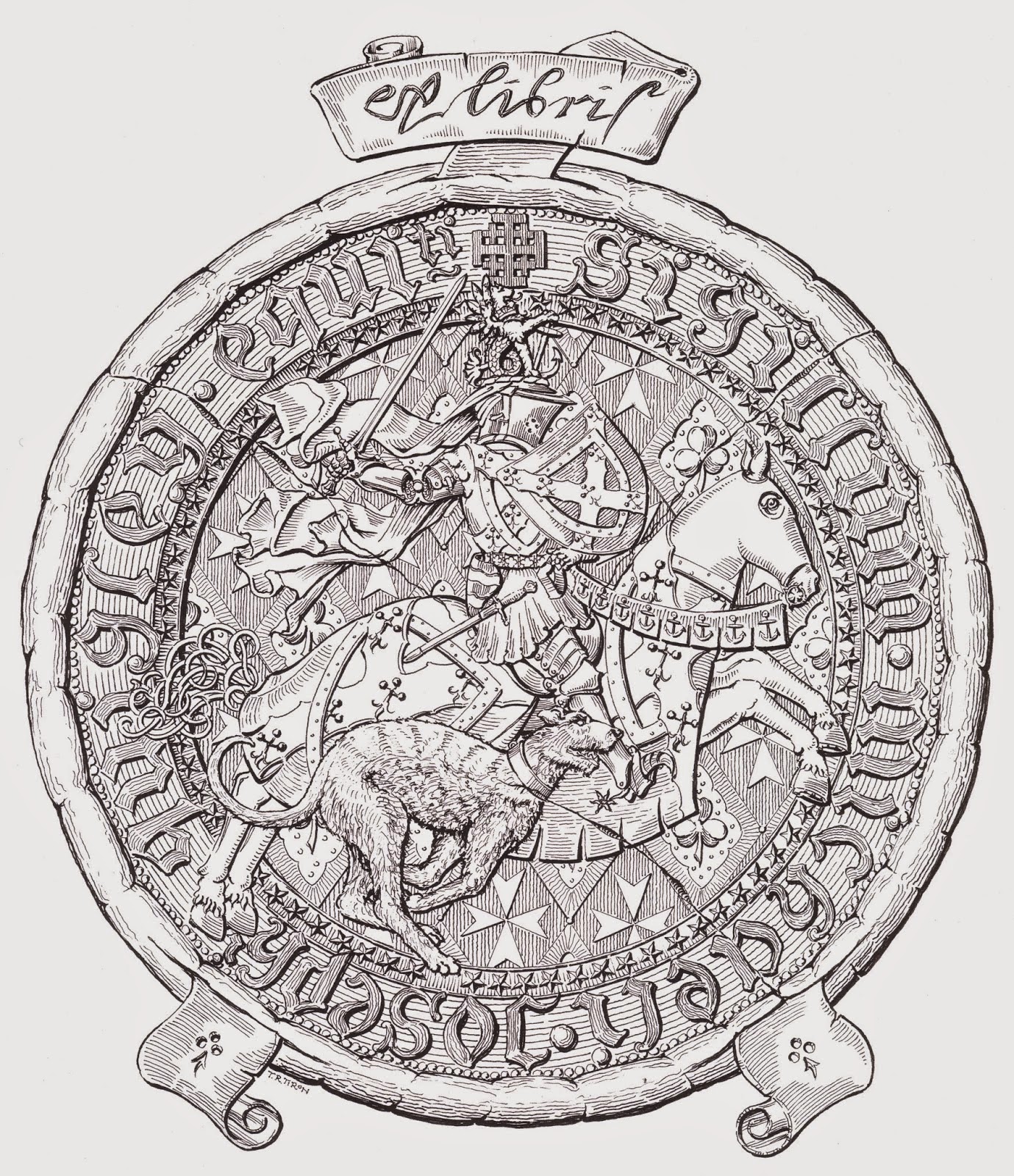 Heraldic bookplate - artist Tudor-Radu TIRON