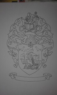 Before I put paint to paper, I would like some suggestions on where to put the deviding line on the shield? Any comments would be appreciatrd. The rough rendering was posted earlier if you would like to see the tinktures. Thankss Chris