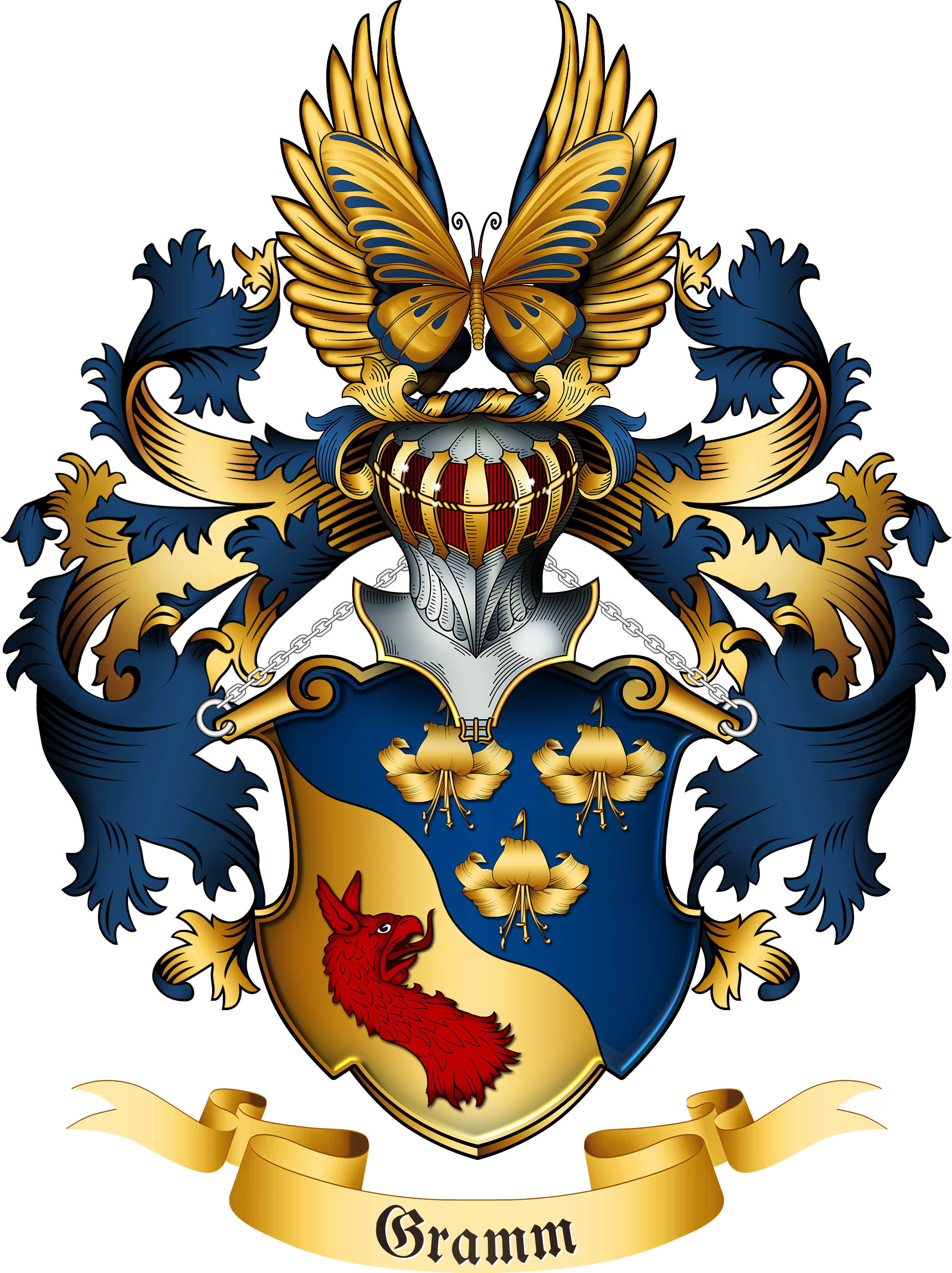 Das Familienwappen von Gerhard Gramm-Wallner; Familycrest Gerhard Gramm-Wallner